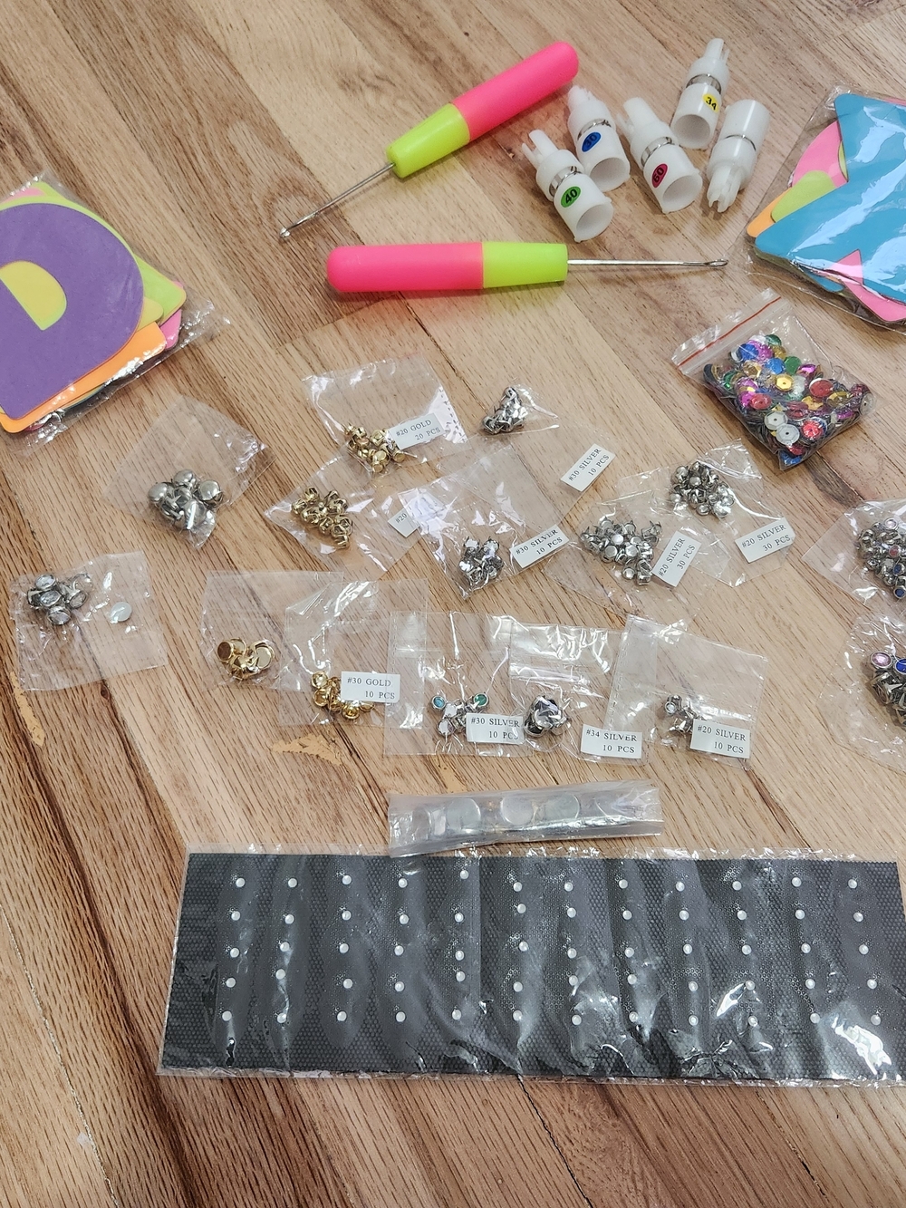Huge Craft Lot! Mini Magic Stud Tool, Latch Hooks, Gems, Paper Letters & MORE